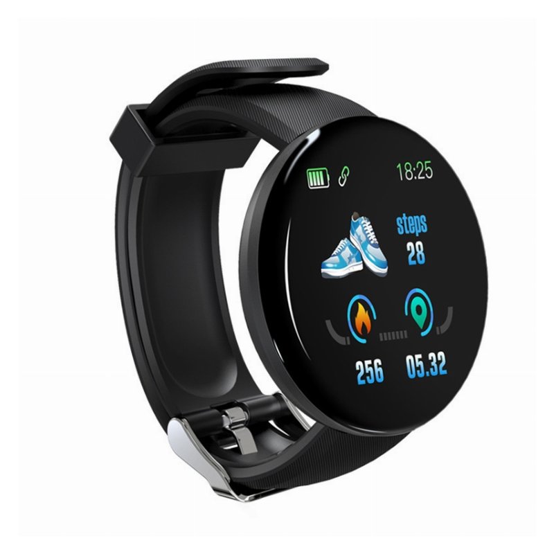 Bracelet Connecté FitPro Rond avec Écran Couleur et Charge USB Intégrée – Noir