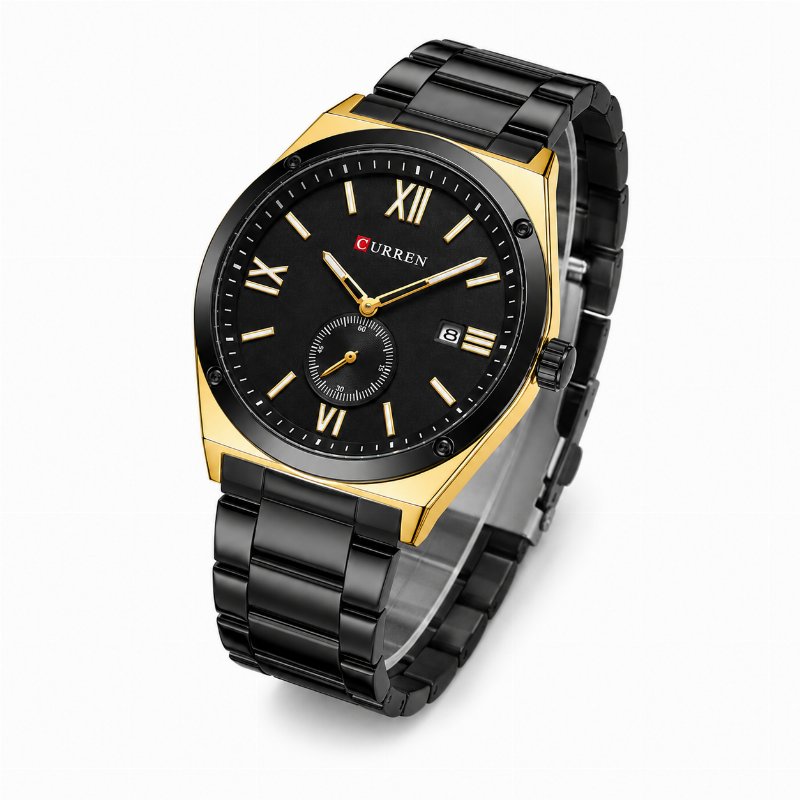 Montre Homme CURREN 8471 – Noir & Or, Bracelet Acier