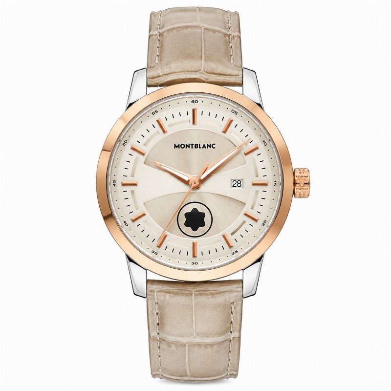 Montre Homme Montblanc – Cadran Ivoire, Bracelet Beige