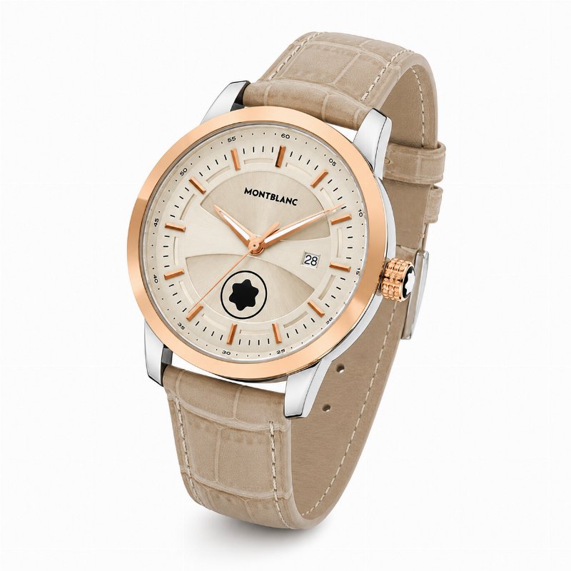 Montre Homme Montblanc – Cadran Ivoire, Bracelet Beige