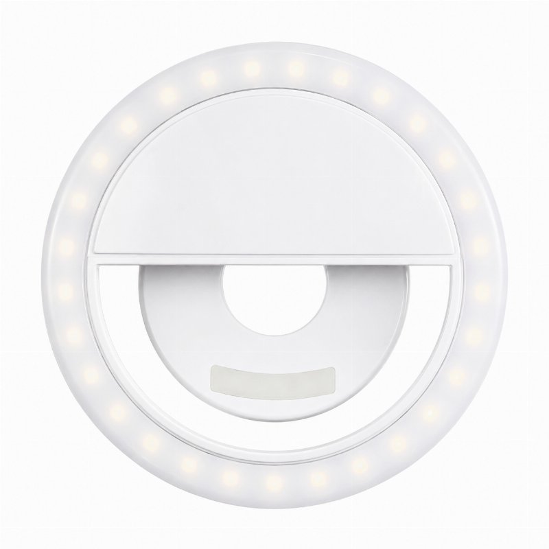 Mini Ring Light LED Rechargeable pour Smartphone – Blanc