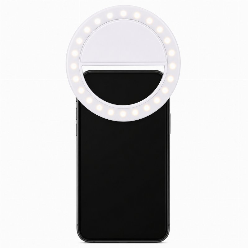 Mini Ring Light LED Rechargeable pour Smartphone – Blanc
