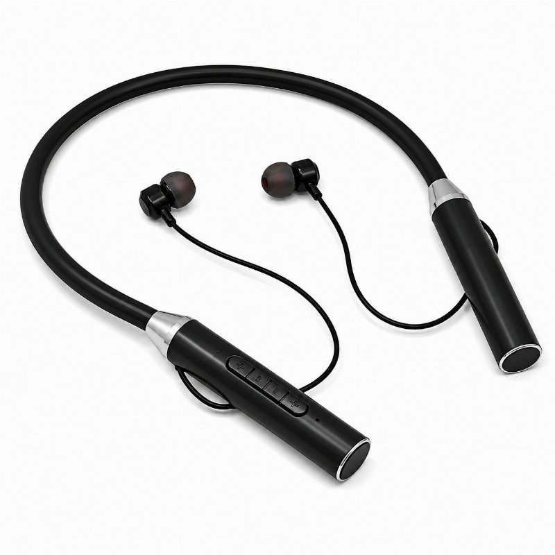 Écouteurs Bluetooth Tour de Cou Sans Fil – Son 12D, Noir