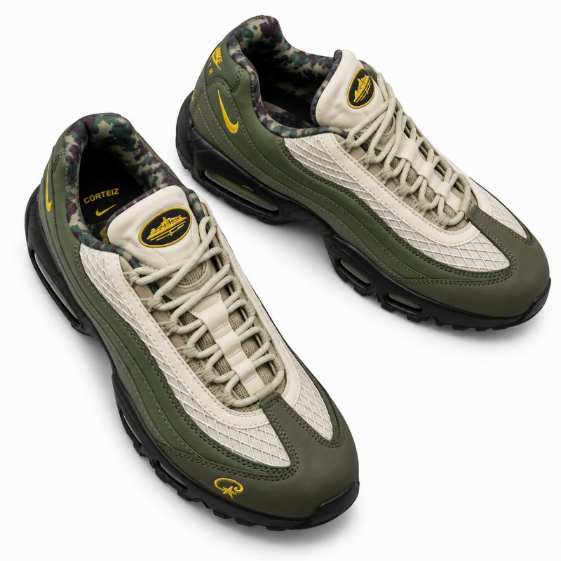 Corteiz x Nike Air Max 95 SP “Gutta Green” – Sneakers Lifestyle à Amorti Air Visible